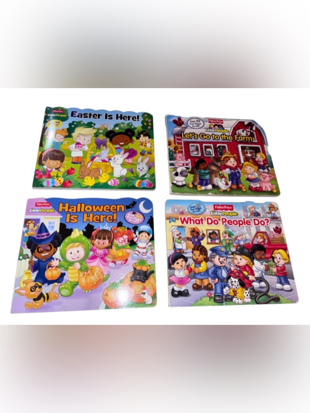 Fisher-Price Little People Kids Board Books - Colorful Holiday Set